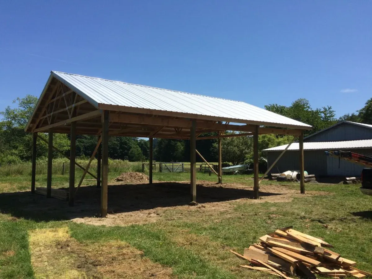 Agricultural pole barn project by Northwoods Construction